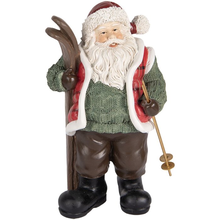 Clayre & Eef 6PR5524 Decoratie Kerstman 15x11x25 cm Groen en Bruin