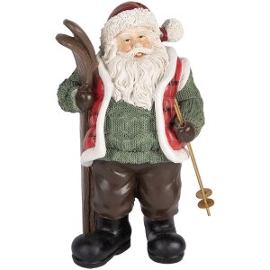 Clayre & Eef 6PR5524 Decoratie Kerstman 15x11x25 cm Groen en Bruin