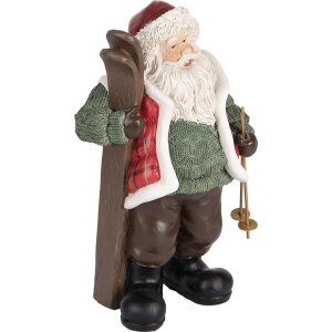 Clayre & Eef 6PR5524 Decoratie Kerstman 15x11x25 cm Groen en Bruin