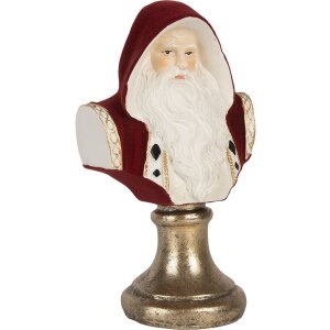 Clayre & Eef 6PR5537 Decoratie Borstbeeld Kerstman 9x7x15 cm Rood & Wit