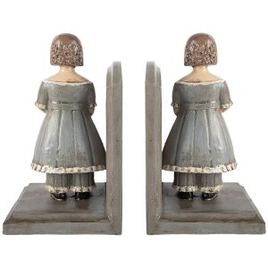 Clayre & Eef 6PR5552 Boekensteunen Set 23x11x20 cm Grijs