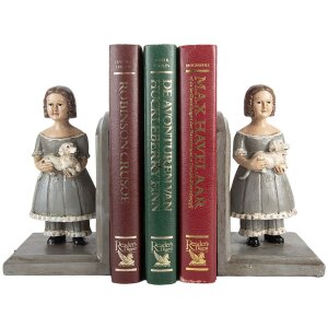 Clayre & Eef 6PR5552 Boekensteunen Set 23x11x20 cm Grijs