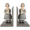 Clayre & Eef 6PR5552 Boekensteunen Set 23x11x20 cm Grijs