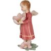 Clayre & Eef 6PR5602 Decoratie Engel 7x6x12 cm Roze Beige