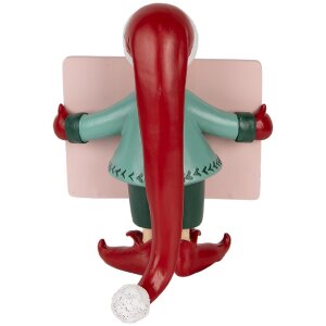 Clayre & Eef 6PR5606 Decoratie Elf met Schoolbord 18x15x23 cm Rood Zwart