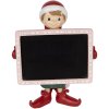 Clayre & Eef 6PR5606 Decoratie Elf met Schoolbord 18x15x23 cm Rood Zwart