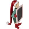 Clayre & Eef 6PR5606 Decoratie Elf met Schoolbord 18x15x23 cm Rood Zwart