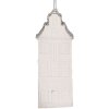 Clayre & Eef 6PR5610 Decoratie Hanger Huis 4x4x11 cm Wit Zilver