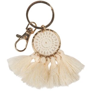 Juleeze JZKC0214BE Sleutelhanger Beige 4x1x7 cm