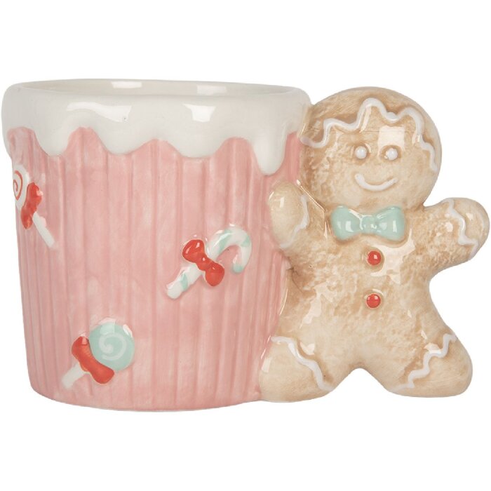 Clayre & Eef 6CEMU0199 Beker 15x10x10 cm 350 ml Roze-Bruin