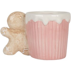 Clayre & Eef 6CEMU0199 Beker 15x10x10 cm 350 ml Roze-Bruin