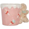 Clayre & Eef 6CEMU0199 Beker 15x10x10 cm 350 ml Roze-Bruin