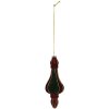 Clayre & Eef 6GL5235 Kerstbal Ø 6x17 cm Rood-Groen