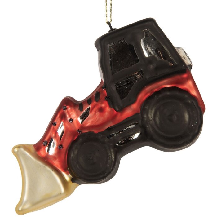 Clayre & Eef 6GL5239 Kerstornament 12x4x8 cm Rood Zwart
