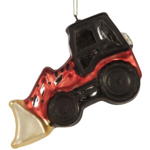Clayre & Eef 6GL5239 Kerstornament 12x4x8 cm Rood Zwart