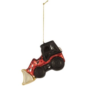 Clayre & Eef 6GL5239 Kerstornament 12x4x8 cm Rood Zwart