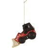 Clayre & Eef 6GL5239 Kerstornament 12x4x8 cm Rood Zwart