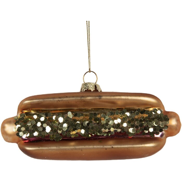 Clayre & Eef 6GL5240 Kerstornament 13x4x6 cm Bruin-Rottinten
