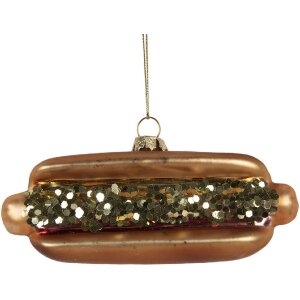 Clayre & Eef 6GL5240 Kerstornament 13x4x6 cm Bruin-Rottinten