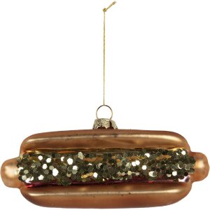 Clayre & Eef 6GL5240 Kerstornament 13x4x6 cm Bruin-Rottinten