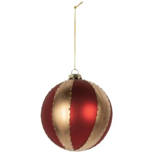 Clayre & Eef 6GL5244L Kerstbal Ø 12 cm Goudkleurig en Rood