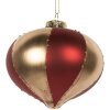 Clayre & Eef 6GL5245 Kerstbal Ø 10x10 cm Goud en Rood
