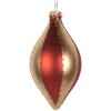 Clayre & Eef 6GL5246 Kerstbal Ø 8x15 cm goudkleurig rood