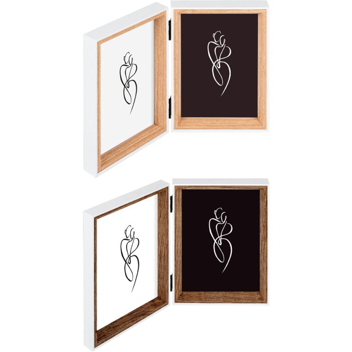 Walther Silhouette Dubbel Fotolijst Wit Natuur/Beuk 10x15/13x18 cm