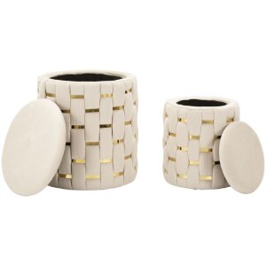 Mauro Ferretti Zitkrukset Shanty 2-delig Ø 37x42 Ø 28x35 cm crème