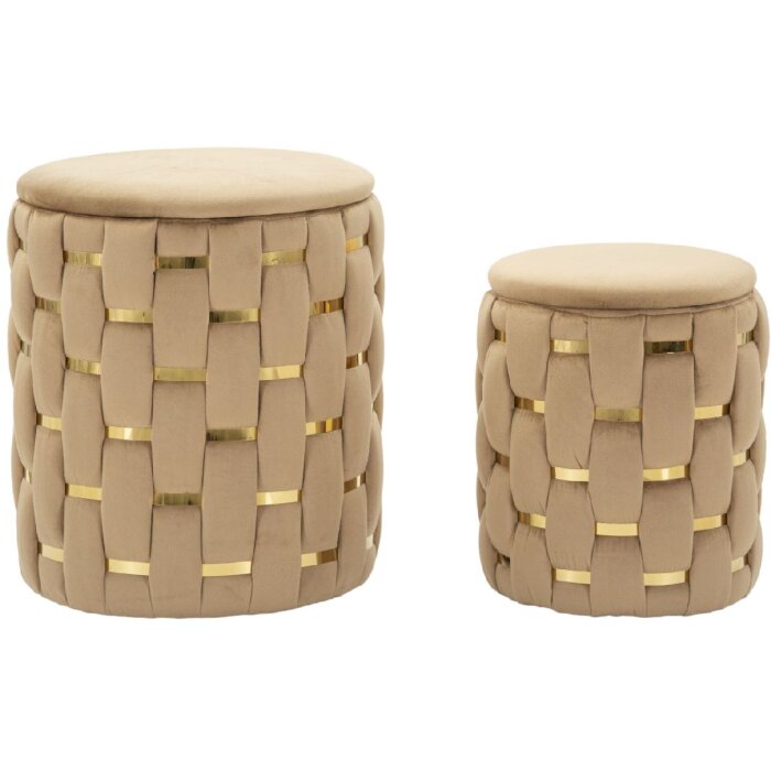Mauro Ferretti Zitkruk-set Shanty 2-delig Ø 37x42 Ø 28x35 cm goud