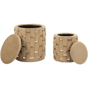 Mauro Ferretti Zitkruk-set Shanty 2-delig Ø 37x42 Ø 28x35 cm goud