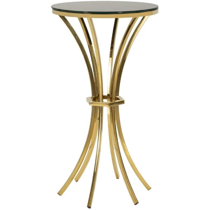Mauro Ferretti Bijtafel Shanty hoog Ø 50x92 cm goud zwart