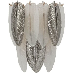 Mauro Ferretti Wandlamp Leafy Glas IJzer zilver wit...
