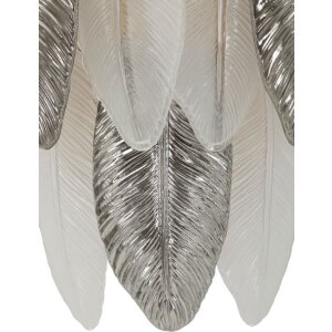 Mauro Ferretti Wandlamp Leafy Glas IJzer zilver wit 24x15x29 cm 3xE14