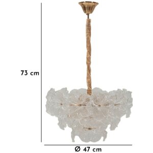 Mauro Ferretti Plafondlamp Ibiscus Multicolor Glas Ø 47x30-73 cm 5xE14