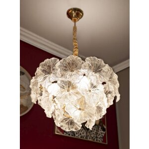 Mauro Ferretti Plafondlamp Ibiscus Multicolor Glas Ø 47x30-73 cm 5xE14