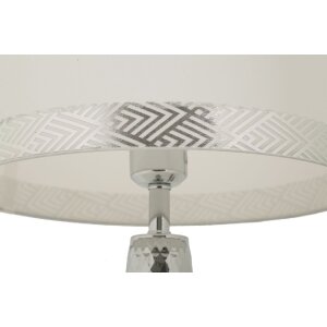Mauro Ferretti Tafellamp Tower IJzer Stof zilver wit Ø 30x54 cm E27