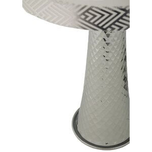 Mauro Ferretti Tafellamp Tower IJzer Stof zilver wit Ø 30x54 cm E27