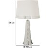 Mauro Ferretti Tafellamp Tower IJzer Stof zilver wit Ø 30x54 cm E27