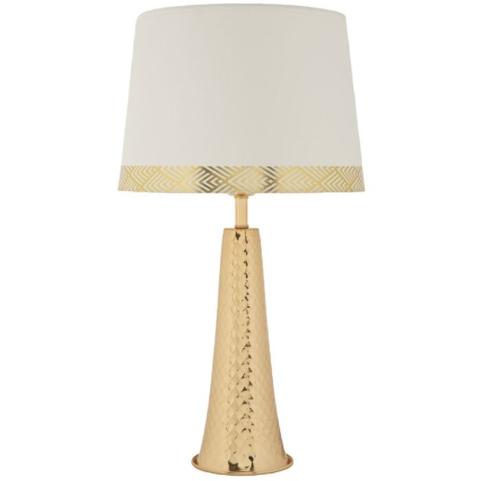Mauro Ferretti Tafellamp Tower IJzer Stof goud wit Ø 30x54 cm E27