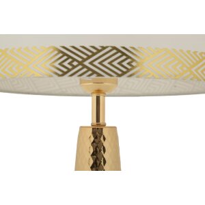 Mauro Ferretti Tafellamp Tower IJzer Stof goud wit Ø 30x54 cm E27
