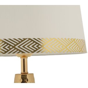 Mauro Ferretti Tafellamp Tower IJzer Stof goud wit Ø 30x54 cm E27