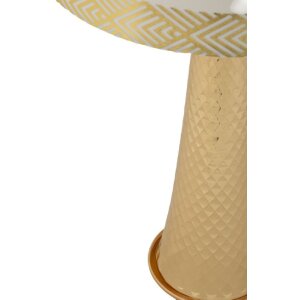 Mauro Ferretti Tafellamp Tower IJzer Stof goud wit Ø 30x54 cm E27