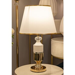 Mauro Ferretti Tafellamp Gipsy Goud Wit Ø 30x52 cm E27