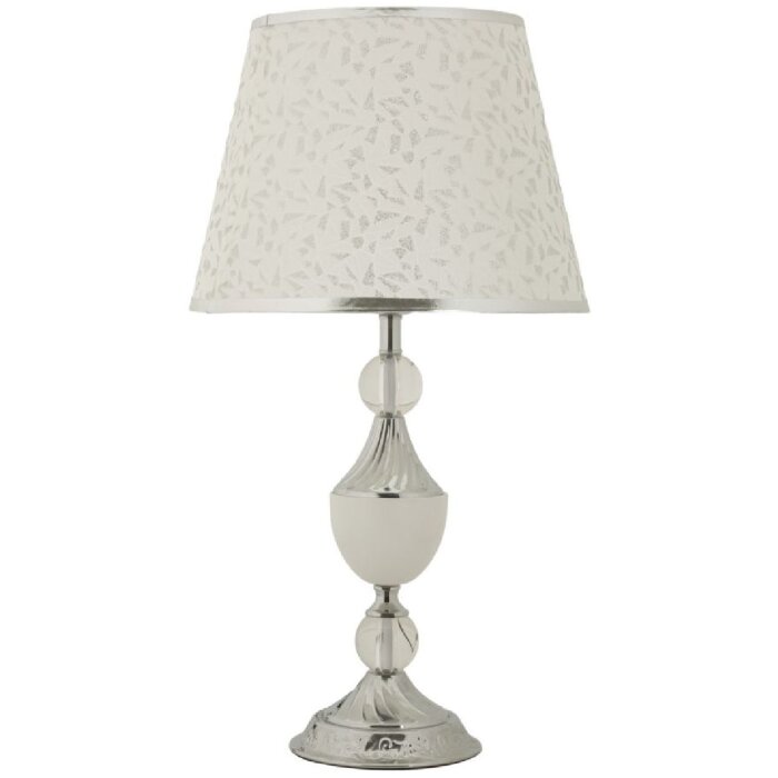 Mauro Ferretti Tafellamp Kody IJzer Stof zilver wit Ø 30x54 cm E27