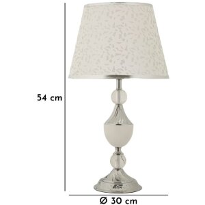 Mauro Ferretti Tafellamp Kody IJzer Stof zilver wit Ø 30x54 cm E27