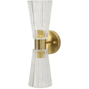 Mauro Ferretti Wandlamp Prague goud transparant 11x16x40...
