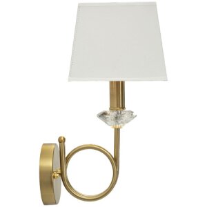 Mauro Ferretti Wandlamp Salzburg IJzer Glas Stof goud wit 18x24x40 cm E14