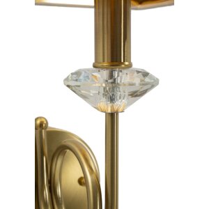 Mauro Ferretti Wandlamp Salzburg IJzer Glas Stof goud wit 18x24x40 cm E14