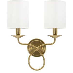 Mauro Ferretti Wandlamp Zagreb IJzer Stoff goud wit...